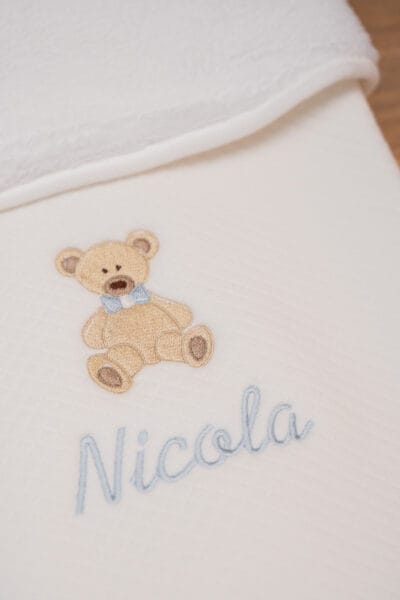 'Teddy Bear + NAME' Large Fleece Blanket